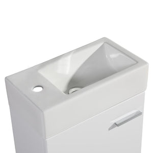 Bathroom Vanity - Colmer 18" White Single Door One Cabinet, Bathroom Vanity