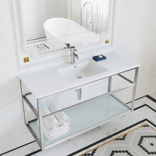 Load image into Gallery viewer, Bathroom Vanity - Pierre 48&quot; Width Gold Minimalist Metal Frame Single Sink Open Shelf Bathroom Vanity