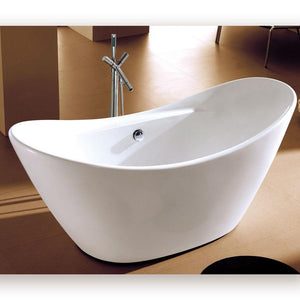 Bathtubs - ALFI Brand AB8803 68 Inch White Oval Acrylic Free Standing Soaking Bathtub