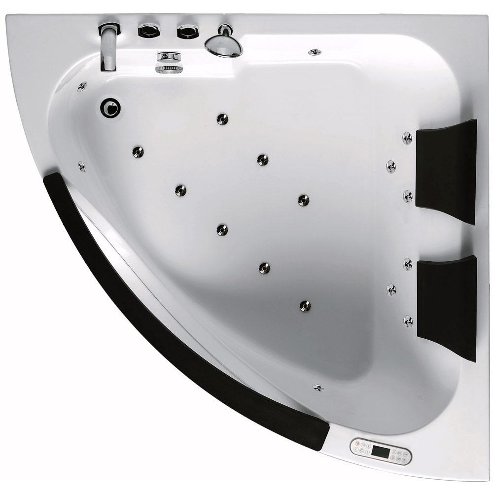 Eago AM189ETL-R 72 Acrylic Whirlpool Bathtub w/ Fixtures, Right Drain - White