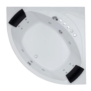 Bathtubs - EAGO AM200  5' Rounded Modern Double Seat Corner Whirlpool Bath Tub With Fixtures