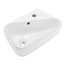 Load image into Gallery viewer, Wall Mount Bathroom Sink - SM-WS312 18&quot; X 11&quot; Ceramic Wall Hung Sink With Right Side Faucet Mount