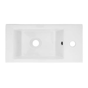 Wall Mount Bathroom Sink - SM-WS316 19.5" X 10" Rectangular Ceramic Wall Hung Sink With Right Side Faucet Mount