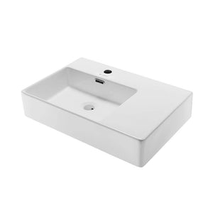 Wall Mount Bathroom Sink - SM-WS322 St. Tropez 24 X 18 Ceramic Wall Hung Sink With Left Side Faucet Mount