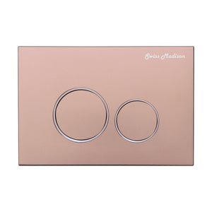Actuator Plates - SM-WC001R Wall Mount Actuator Flush Push Button Plate With Round Buttons In Rose Gold
