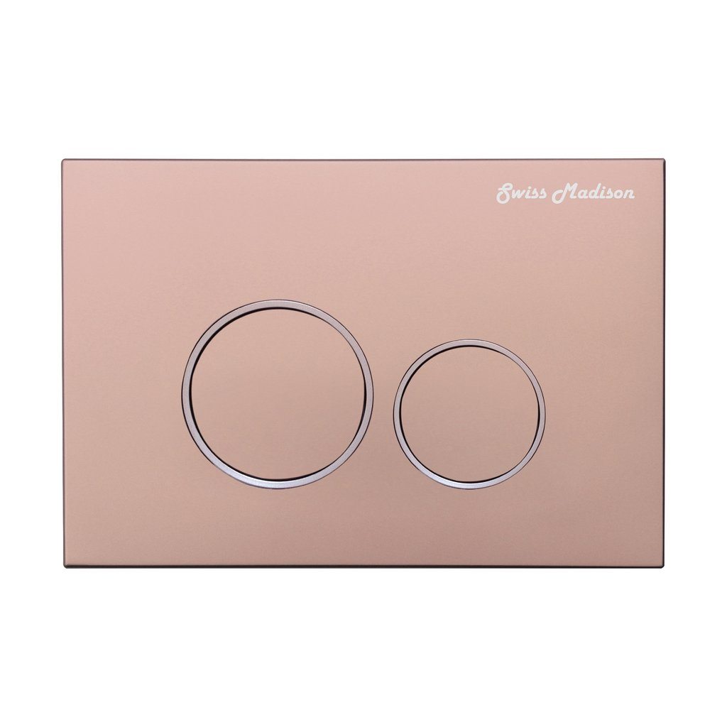 Actuator Plates - SM-WC001R Wall Mount Actuator Flush Push Button Plate With Round Buttons In Rose Gold