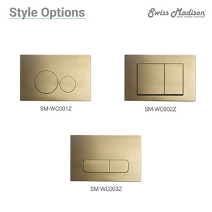 Actuator Plates - SM-WC001Z Wall Mount Actuator Flush Push Button Plate With Round Buttons In Brushed Brass