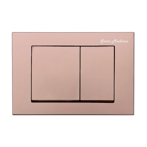 Actuator Plates - SM-WC002R Wall Mount Actuator Flush Push Button Plate With Square Buttons In Rose Gold