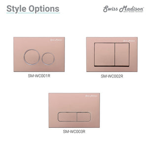 Actuator Plates - SM-WC002R Wall Mount Actuator Flush Push Button Plate With Square Buttons In Rose Gold