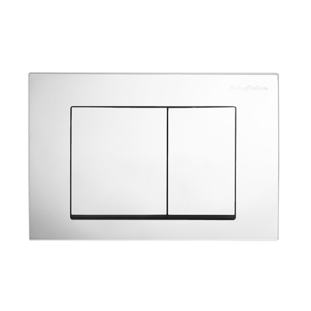 Actuator Plates - SM-WC002S Wall Mount Actuator Flush Push Button Plate With Square Buttons In Polished Chrome