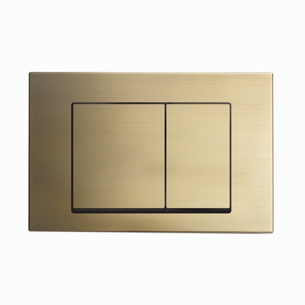 Actuator Plates - SM-WC002Z Wall Mount Actuator Flush Push Button Plate With Square Buttons In Brushed Brass