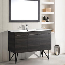 Load image into Gallery viewer, Bathroom Vanity - Annecy 48&quot; Single Brushed Aluminum Two Doors, One Drawer, Bathroom Vanity