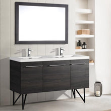 Load image into Gallery viewer, Bathroom Vanity - Annecy 60&quot; Minimalist Black Two Doors, One Drawer, Bathroom Vanity
