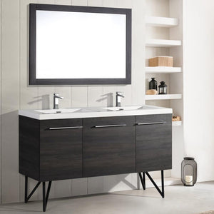 Bathroom Vanity - Annecy 60" Minimalist Black Two Doors, One Drawer, Bathroom Vanity