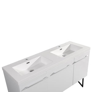 Bathroom Vanity - Annecy 60" Minimalist White Two Doors, One Drawer, Bathroom Vanity