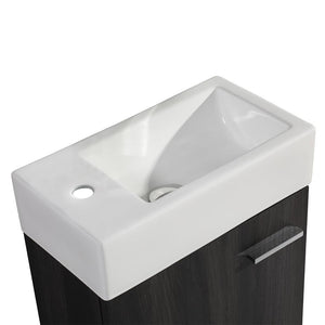 Bathroom Vanity - Colmer 18" Black Single Door One Cabinet, Bathroom Vanity