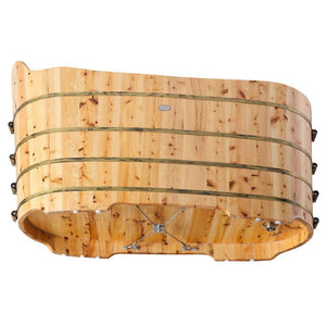 Bathtubs - ALFI Brand AB1103 59" Free Standing Cedar Wood Bathtub With Bench