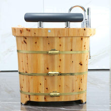 Load image into Gallery viewer, Bathtubs - ALFI Brand AB1136 61&quot; Free Standing Cedar Wooden Bathtub With Chrome Tub Filler