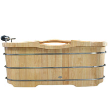 Load image into Gallery viewer, Bathtubs - ALFI Brand AB1163 61&quot; Free Standing Wooden Bathtub With Cushion Headrest