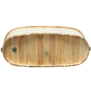Bathtubs - ALFI Brand AB1163 61" Free Standing Wooden Bathtub With Cushion Headrest