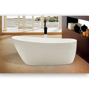 Bathtubs - ALFI Brand AB8826 68 Inch White Oval Acrylic Free Standing Soaking Bathtub