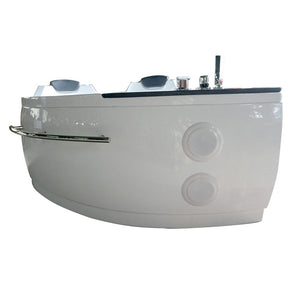 Bathtubs - EAGO AM113ETL 5.5 Ft Corner Acrylic White Whirlpool Bathtub For Two