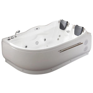 Bathtubs - EAGO AM124ETL 6-Foot Corner Acrylic White Whirlpool Bathtub For Two
