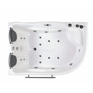 Bathtubs - EAGO AM124ETL 6-Foot Corner Acrylic White Whirlpool Bathtub For Two
