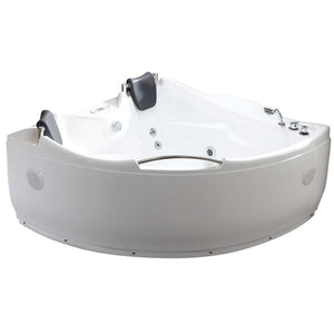 Bathtubs - EAGO AM125ETL 5 Ft Corner Acrylic White Whirlpool Bathtub For Two W Fixtures