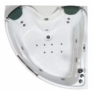 Bathtubs - EAGO AM125ETL 5 Ft Corner Acrylic White Whirlpool Bathtub For Two W Fixtures