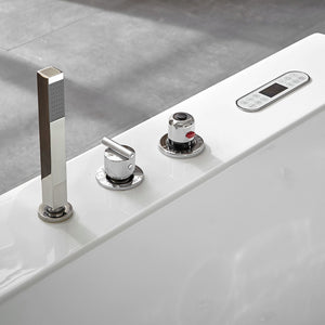 Bathtubs - EAGO AM128ETL 6 Ft Acrylic White Whirlpool Bathtub W Fixtures