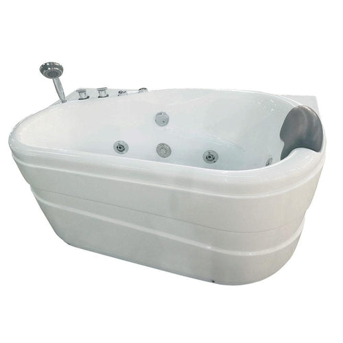 Bathtubs - EAGO AM175-L  5'' White Acrylic Corner Whirlpool Bathtub