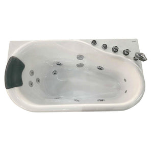 Bathtubs - EAGO AM175-L  5'' White Acrylic Corner Whirlpool Bathtub