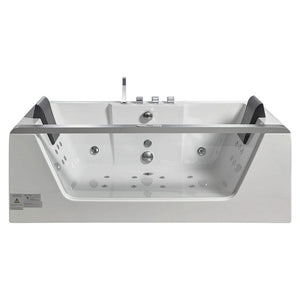 Bathtubs - EAGO AM196ETL 6 Ft Clear Rectangular Acrylic Whirlpool Bathtub For Two