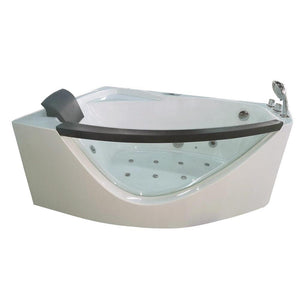 Bathtubs - EAGO AM198ETL 5-Foot Clear Rounded Left Corner Acrylic Whirlpool Bathtub