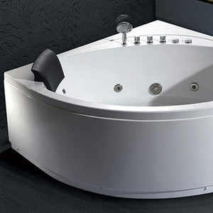 Bathtubs - EAGO AM200  5' Rounded Modern Double Seat Corner Whirlpool Bath Tub With Fixtures