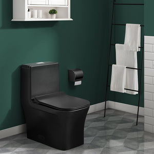 Dual Flush Toilet - SM-1T106MB Concorde One Piece Square Toilet Dual Flush In Matte Black 0.8/1.28 Gpf