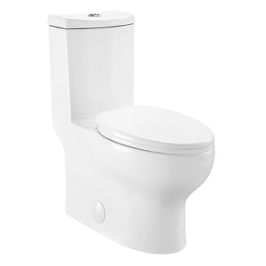 Dual Flush Toilet - SM-1T119 Plaisir One Piece Elongated Toilet Dual Flush 0.8/1.28 GPF