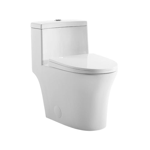 Dual Flush Toilet - SM-1T128 Bastille One-Piece Elongated Dual Flush Toilet 0.8/1.28 Gpf