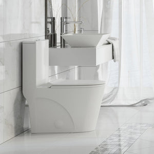 Dual Flush Toilet - SM-1T254 St. Tropez One Piece Elongated Toilet Dual Tornado Flush 0.8/1.28 GPF