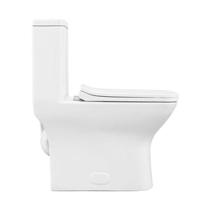 Dual Flush Toilet - SM-1T256 Carre One Piece Elongated Toilet Dual Flush 0.8/1.28 Gpf