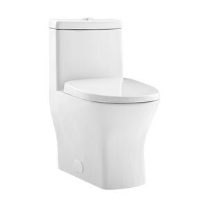 Dual Flush Toilet - SM-1T257 Sublime II Compact One Piece Toilet 24" Long Dual Flush 0.8/1.28 GPF With Side Holes