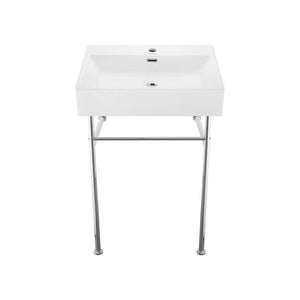 Pedestal Bathroom Sink - Claire 24" Console Sink W/Stainless Steel Legs In Various Colors