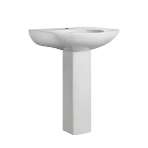 Pedestal Bathroom Sink - SM-PS305 Round Pedestal Bathroom Sink With Single Hole Faucet Mount