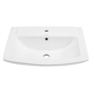 Pedestal Bathroom Sink - SM-PS306 Square Pedestal Ceramic Bathroom Sink With Single Hole Faucet Mount