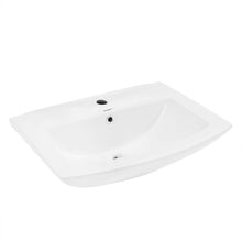 Load image into Gallery viewer, Pedestal Bathroom Sink - SM-PS306 Square Pedestal Ceramic Bathroom Sink With Single Hole Faucet Mount