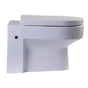 Wall Hung Toilet - EAGO WD101 Round Modern Wall Mount Dual Flush Toilet Bowl