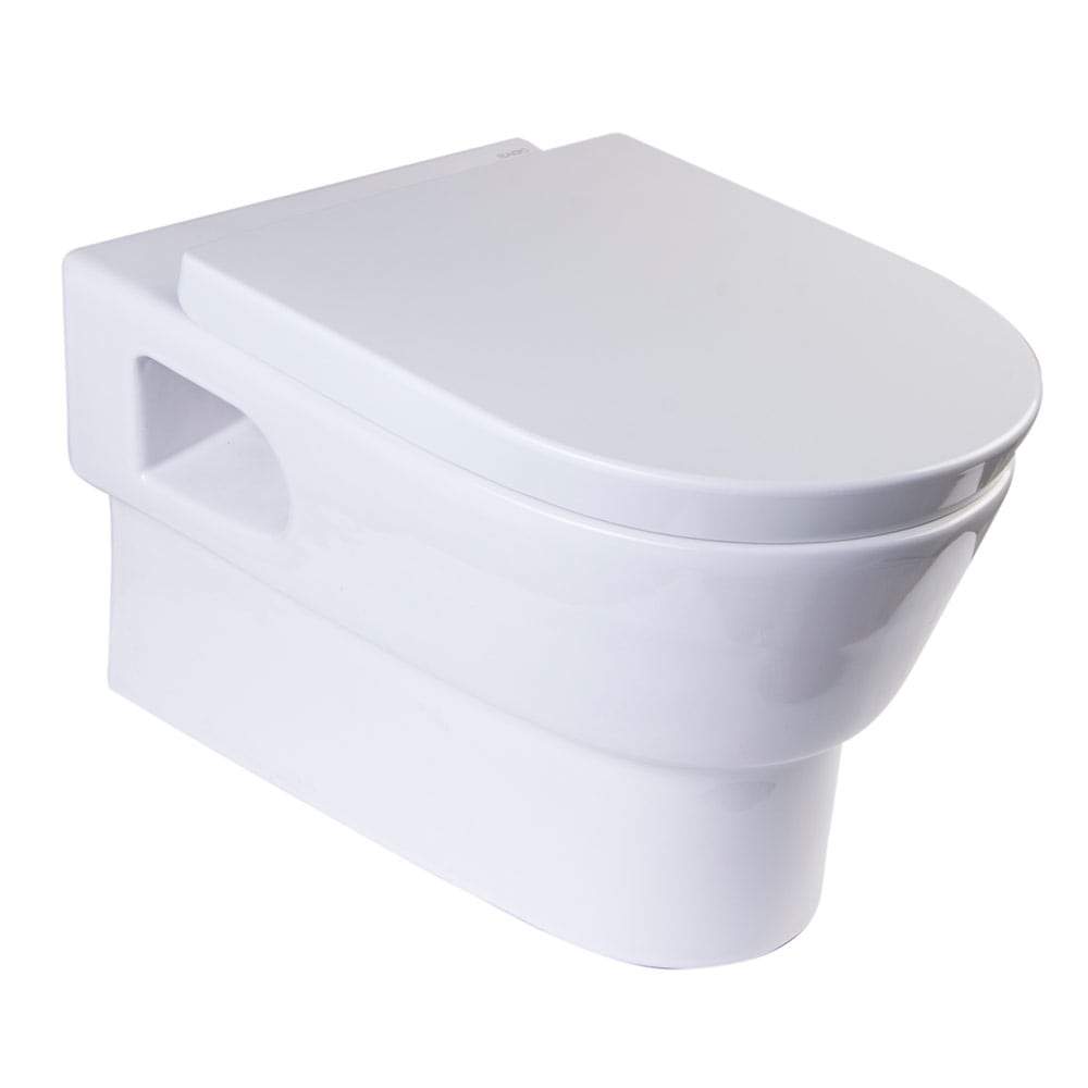 Wall Hung Toilet - EAGO WD332 Round Modern Wall Mount Dual Flush Toilet Bowl