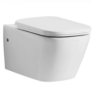 Wall Hung Toilet - EAGO WD390 White Modern Ceramic Wall Mounted Toilet Bowl