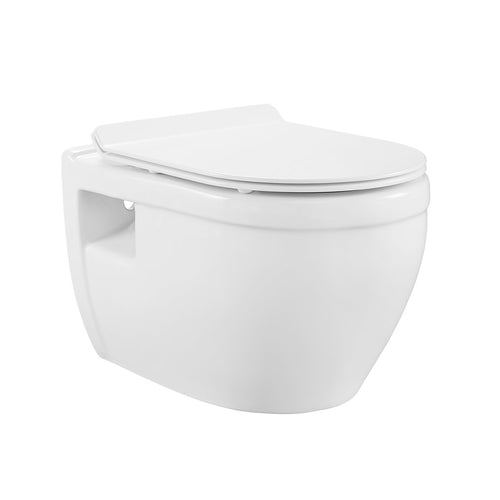 Wall Hung Toilet - SM-WT450 Ivy Wall Hung Elongated Toilet Bowl 0.8/1.28 GPF Dual Flush